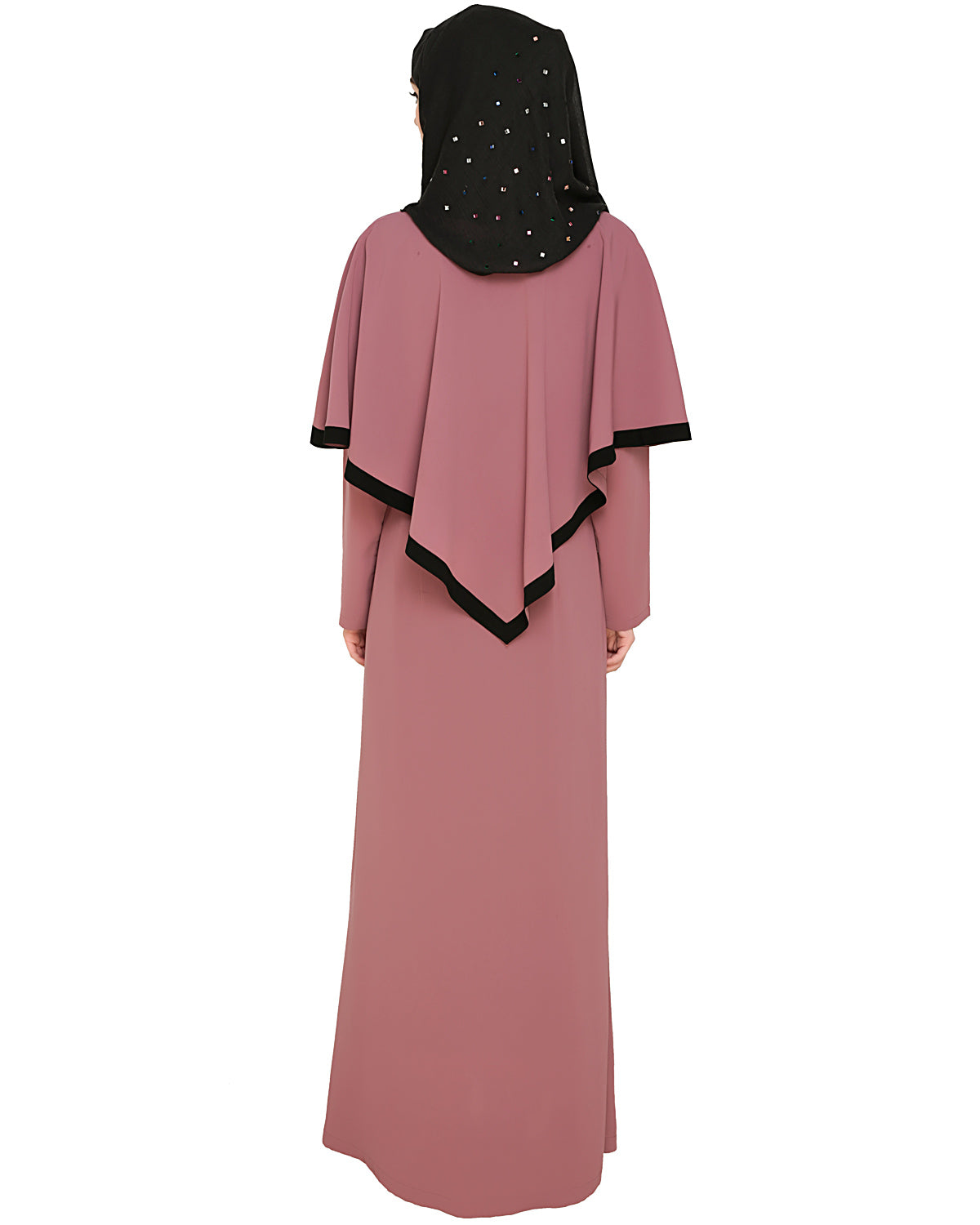 Fancy Cape Abaya Onion Pink