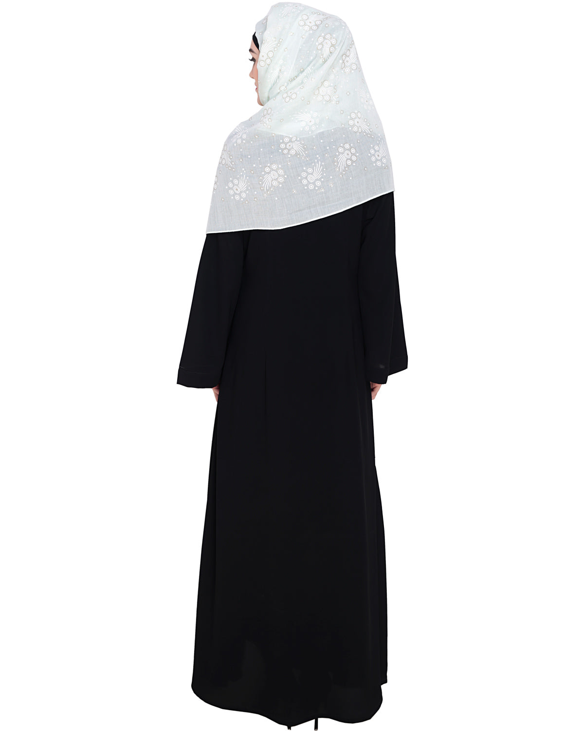 Fringe Lace Abaya Black