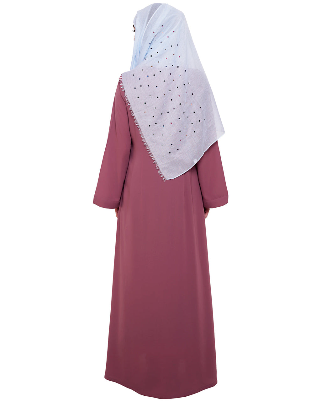 Fringe Lace Abaya Onion Pink