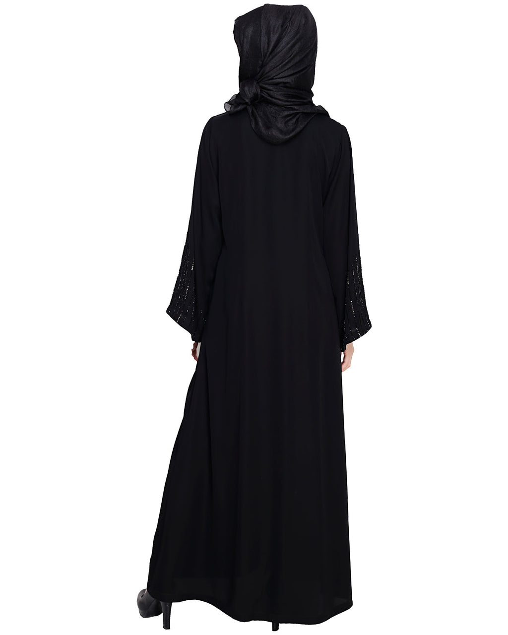 Multicolour Posh Stone Black Dubai Style Abaya Black