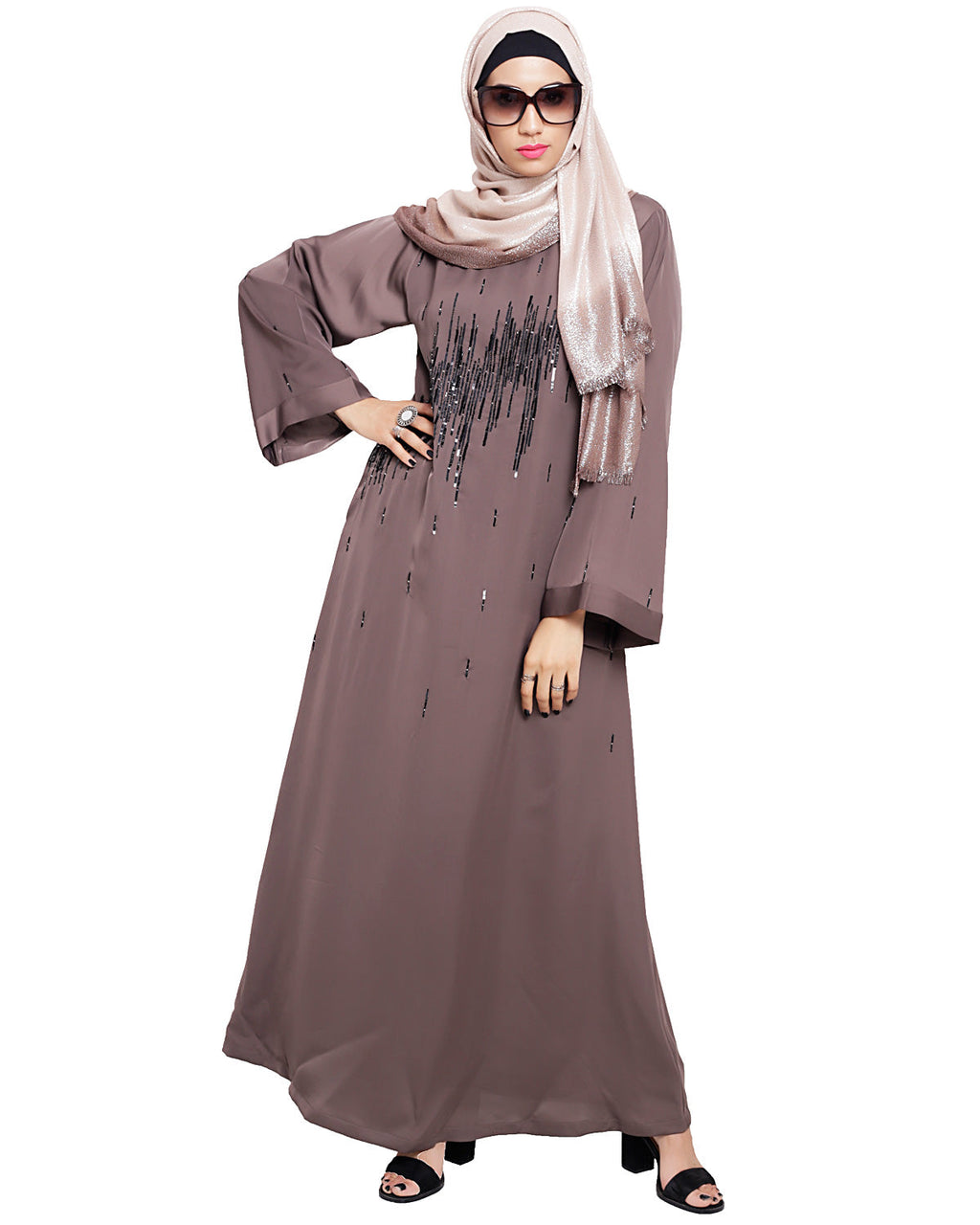 Stardust Dubai Style Abaya Brown XS