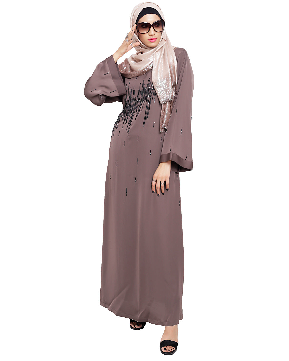 Stardust Dubai Style Abaya Brown XS