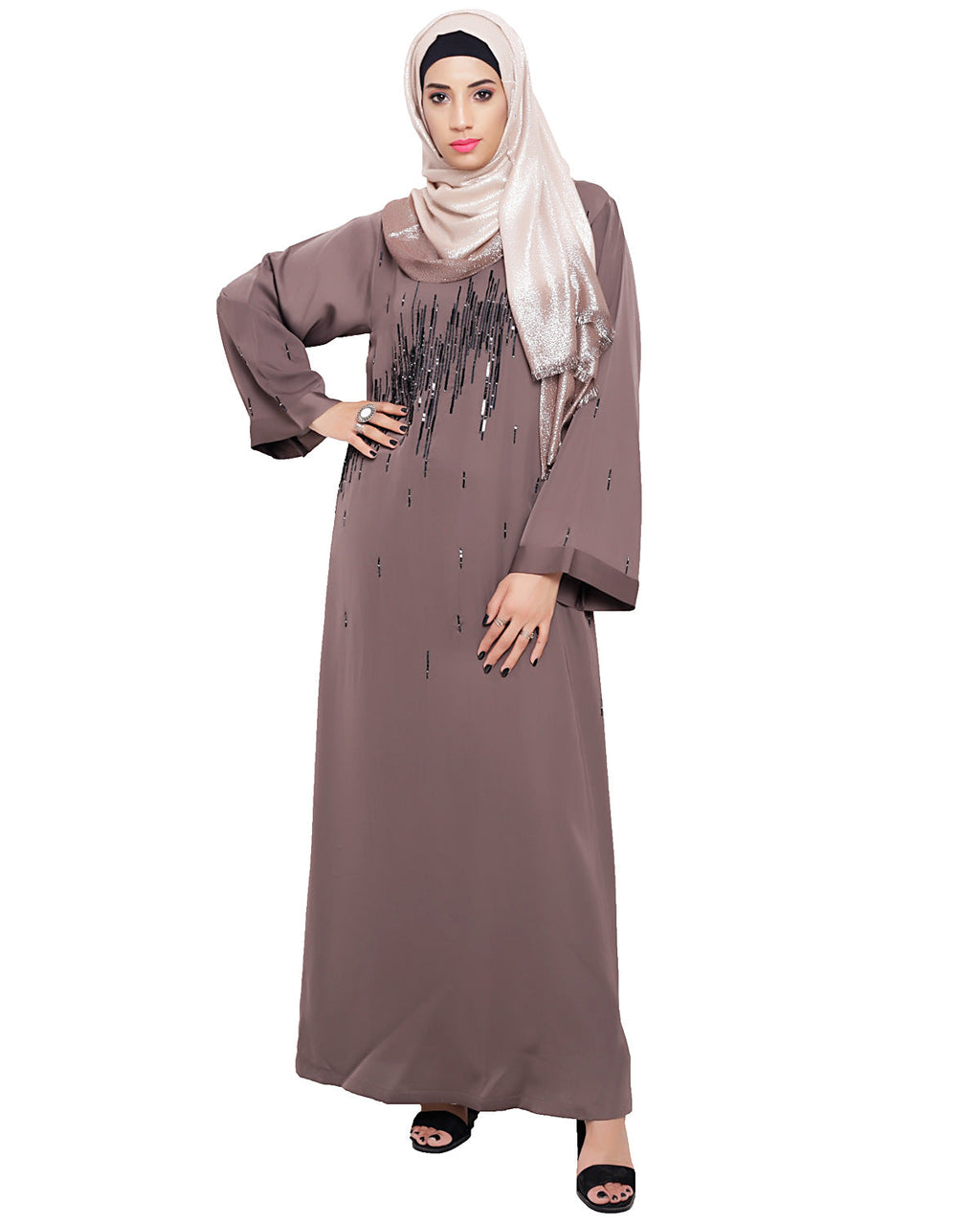 Stardust Dubai Style Abaya Brown