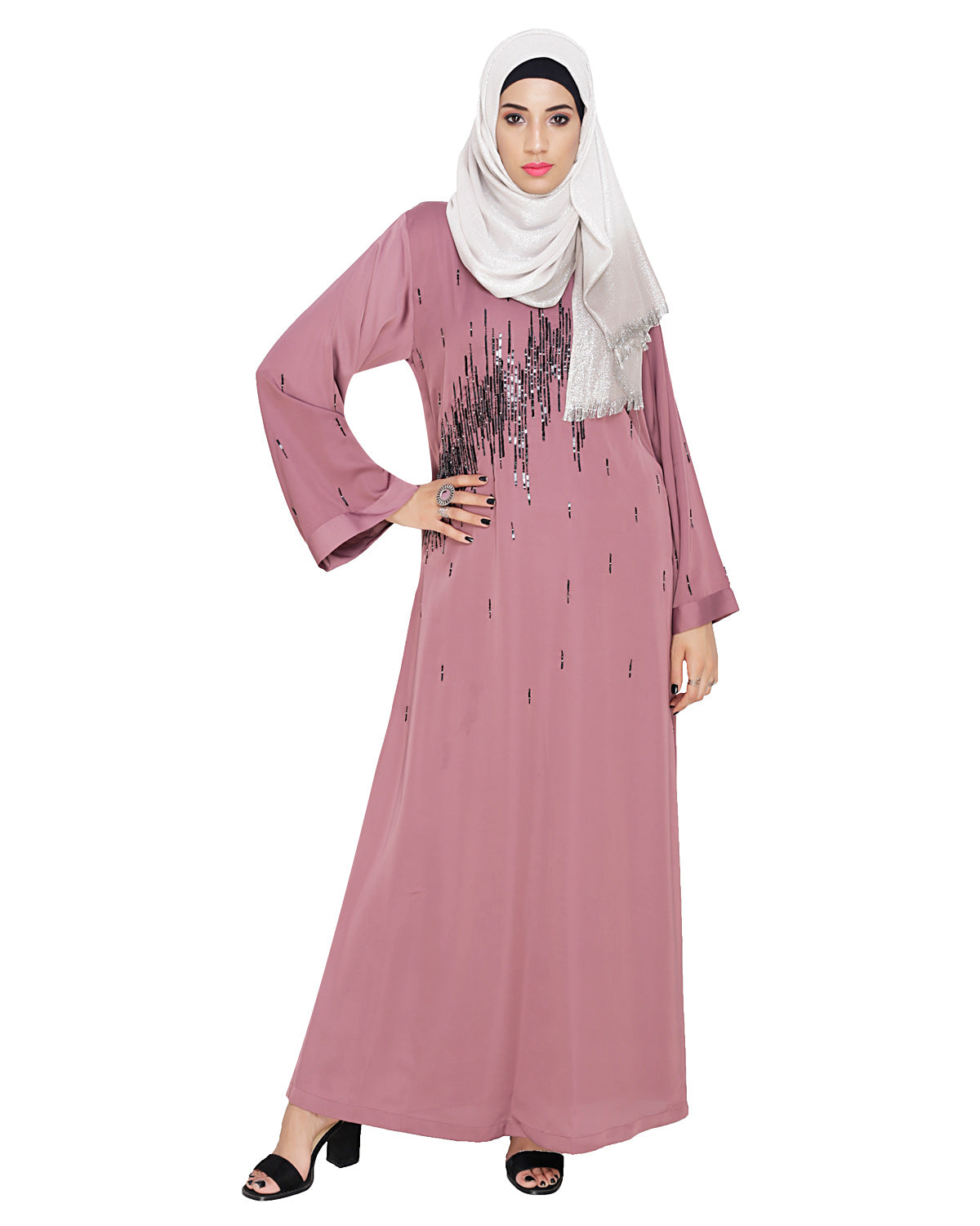 Stardust Dubai Style Abaya Onion Pink