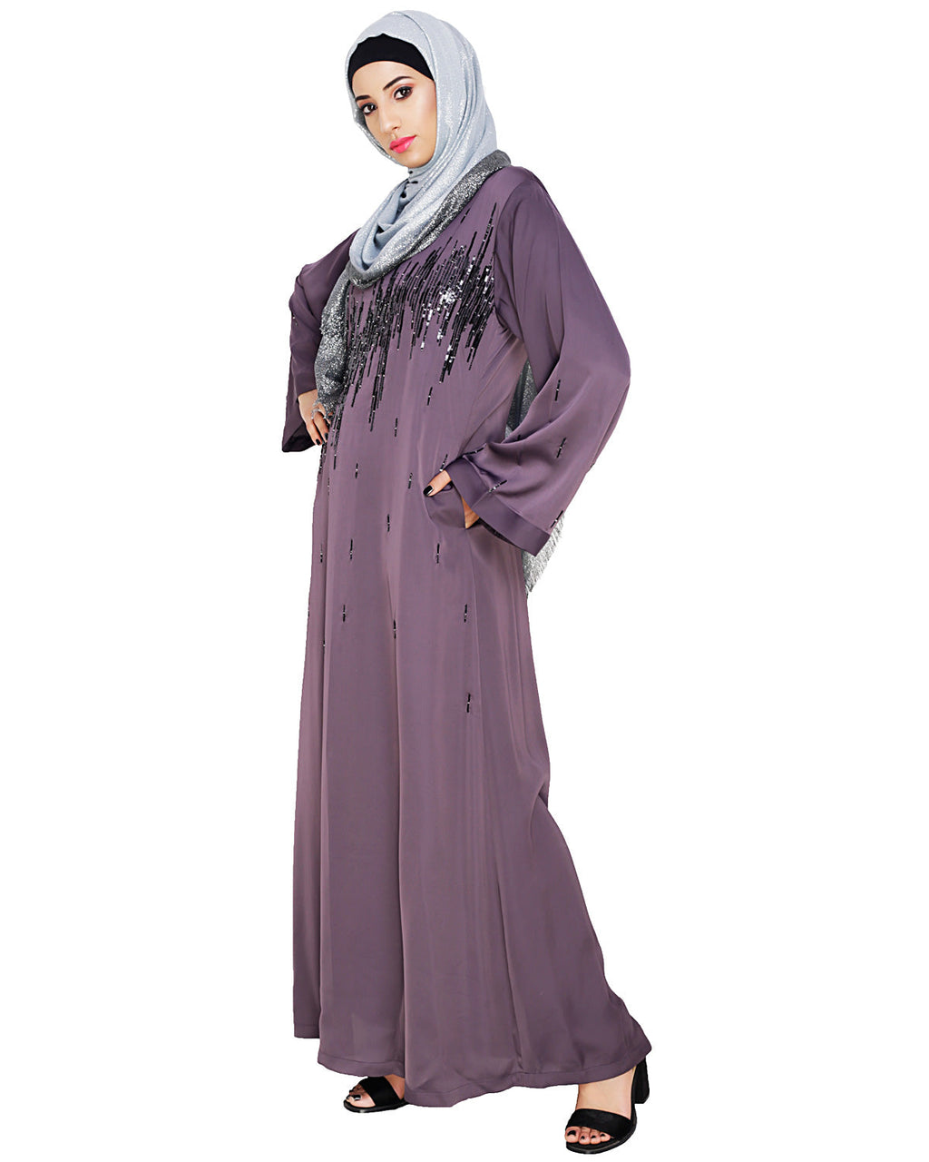 Stardust Dubai Style Abaya Purple XS