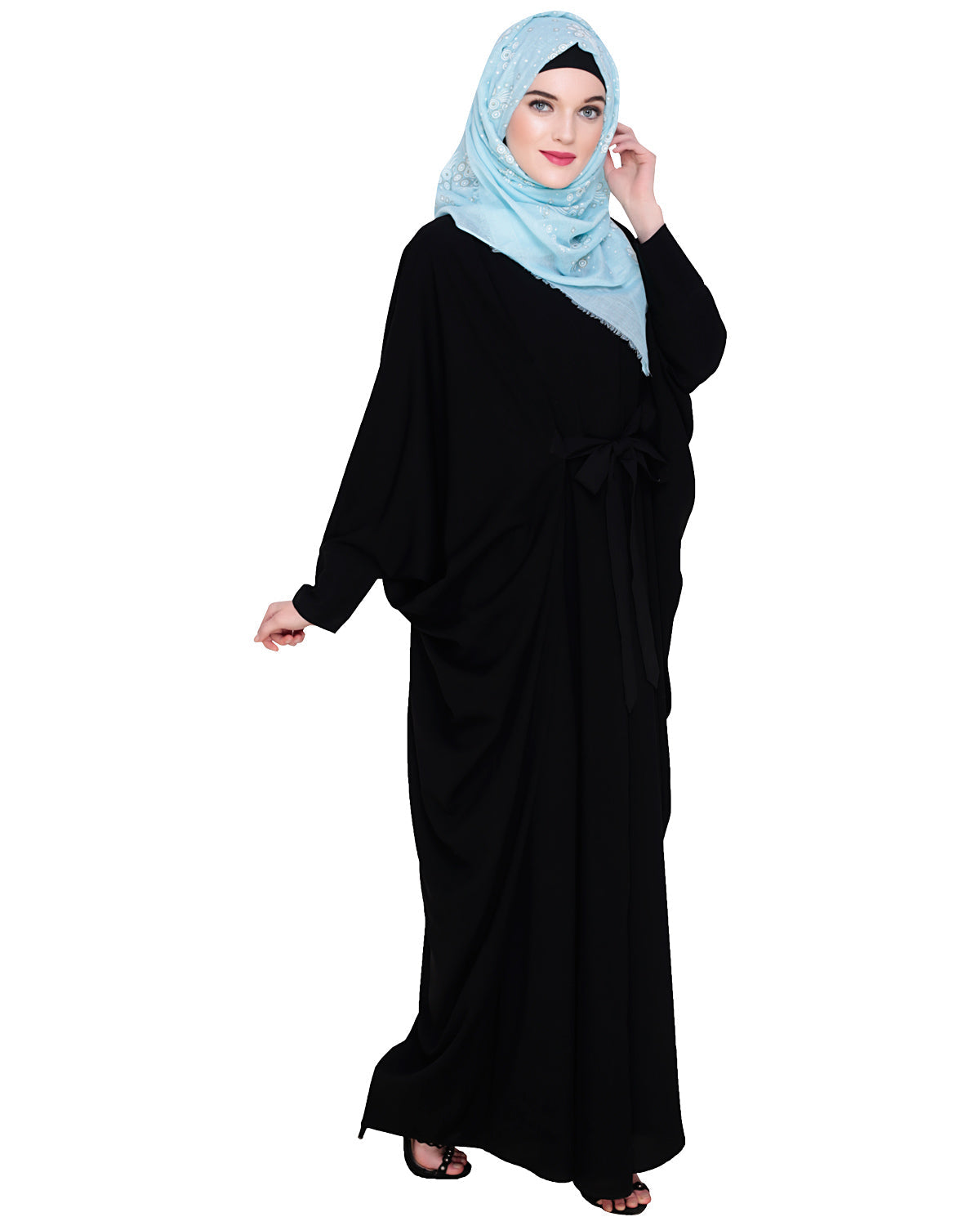 Bow Embellished Kaftan Black