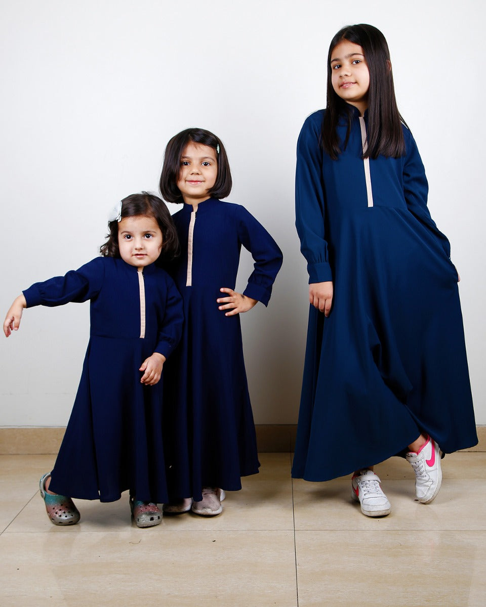 Kids Maxi Dress Abaya Blue