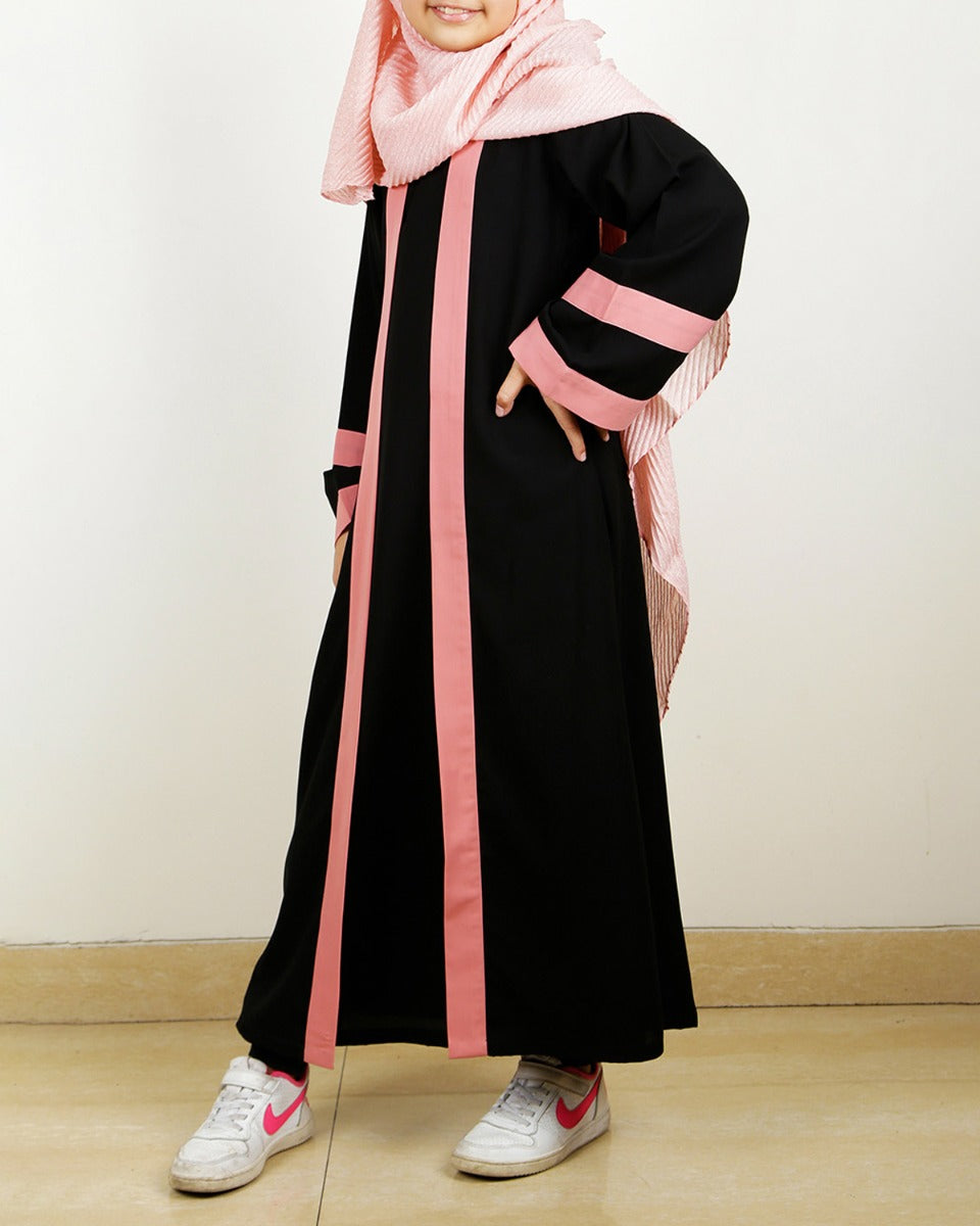 Contemporary Kids Abaya Black