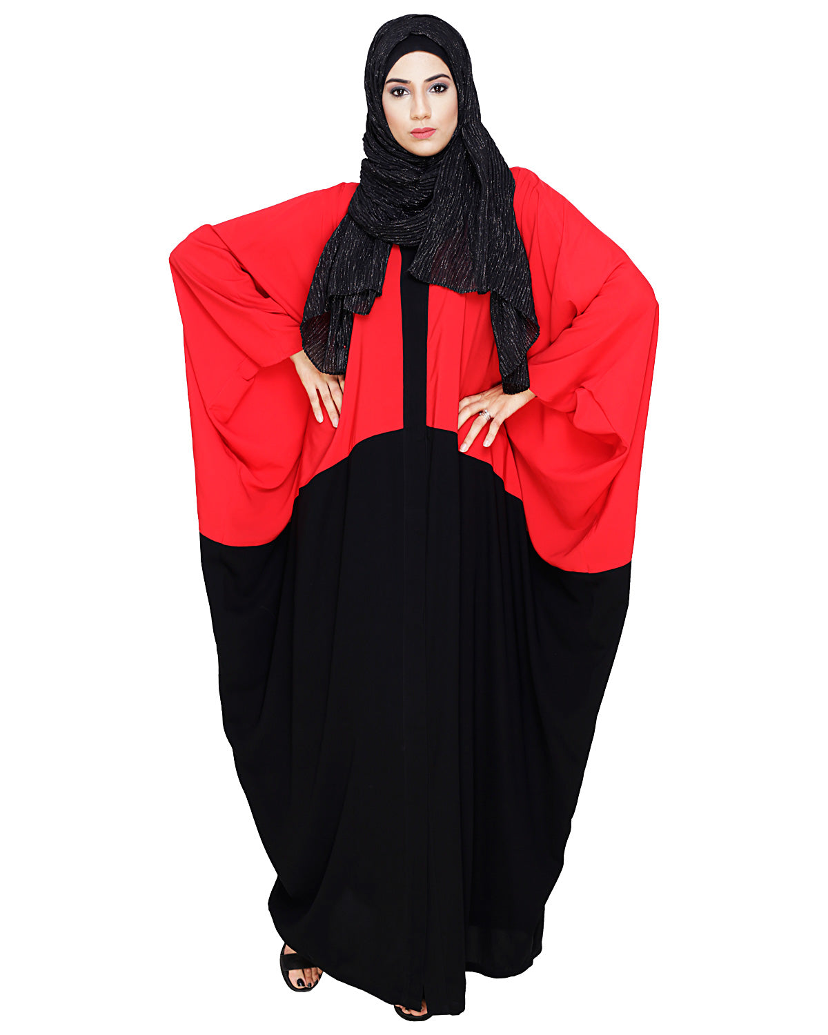 Spiffy Black and Blue Kaftan Black Red