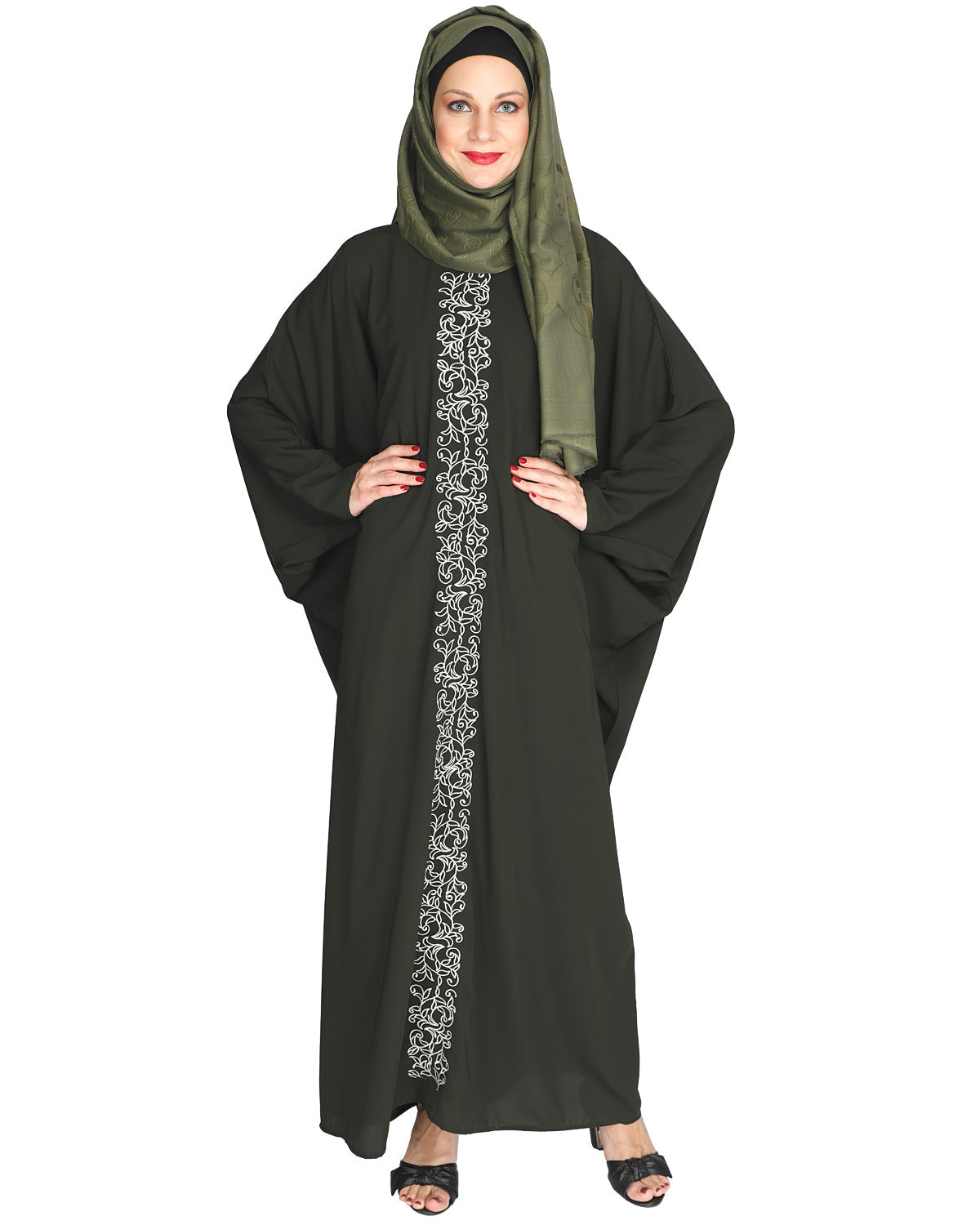Flouncy Black Kaftan Olive
