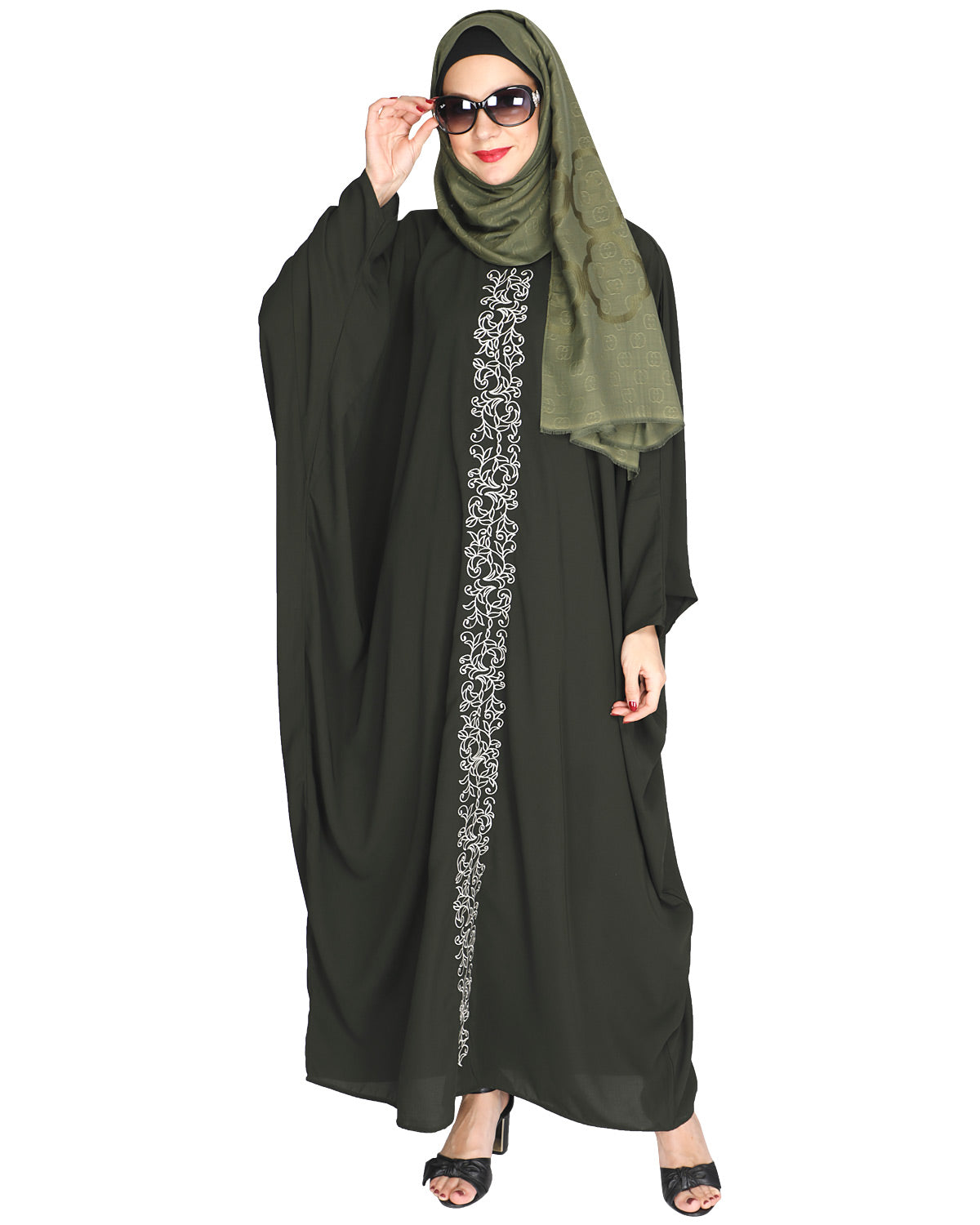 Flouncy Black Kaftan Wine