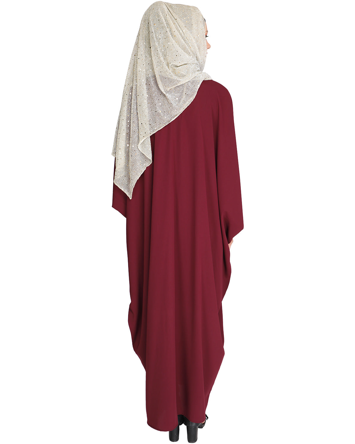 Flouncy Black Kaftan Wine