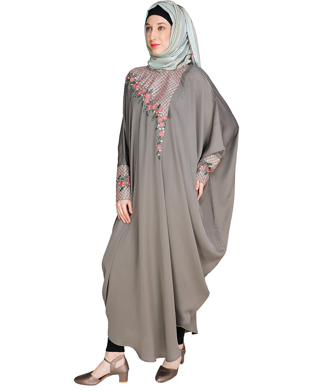 Luxury Grey Kaftan Wine