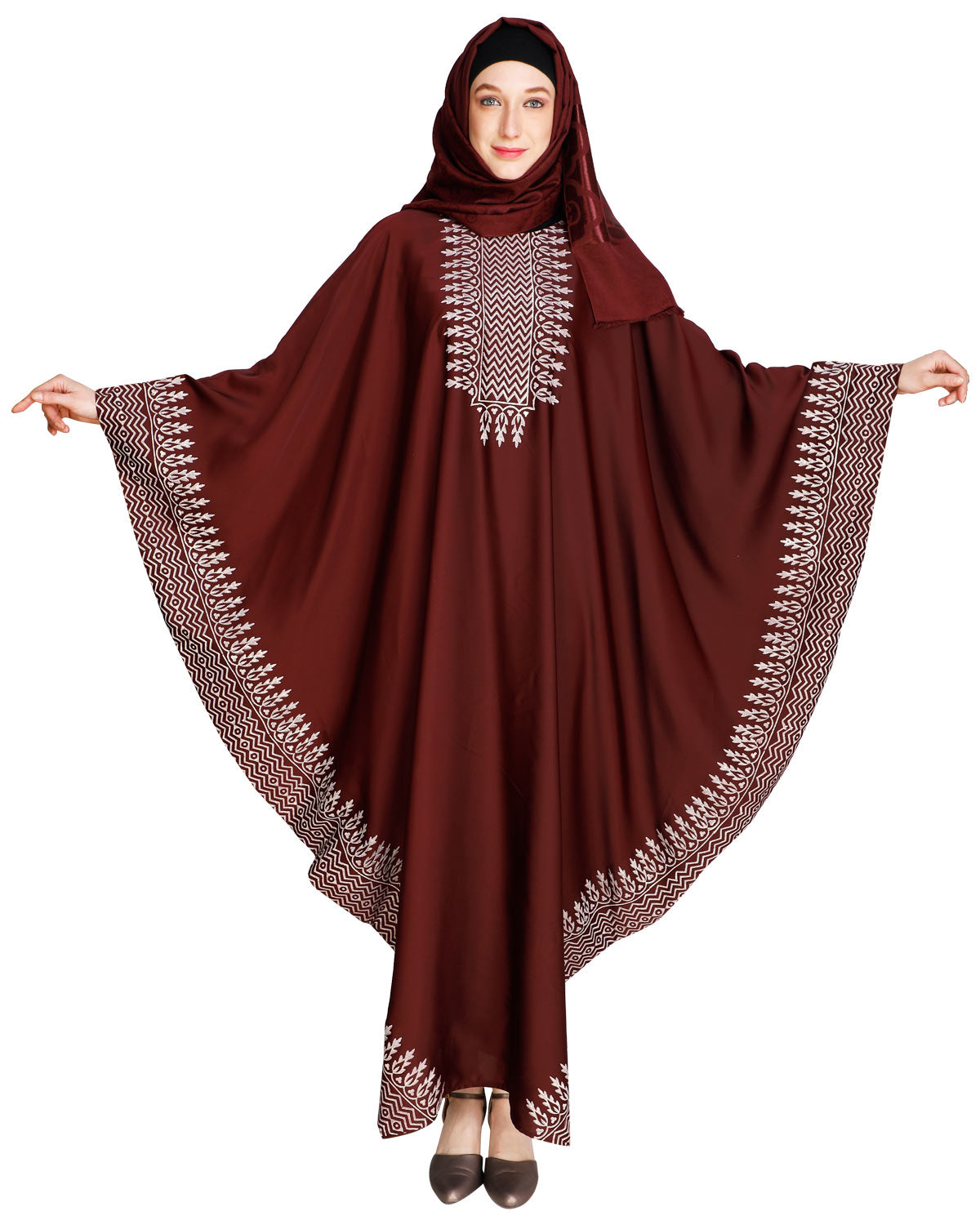 Block Printed Kaftan Wine