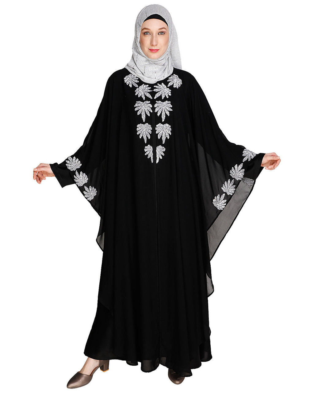 Sequence Enriched Black Kaftan Black