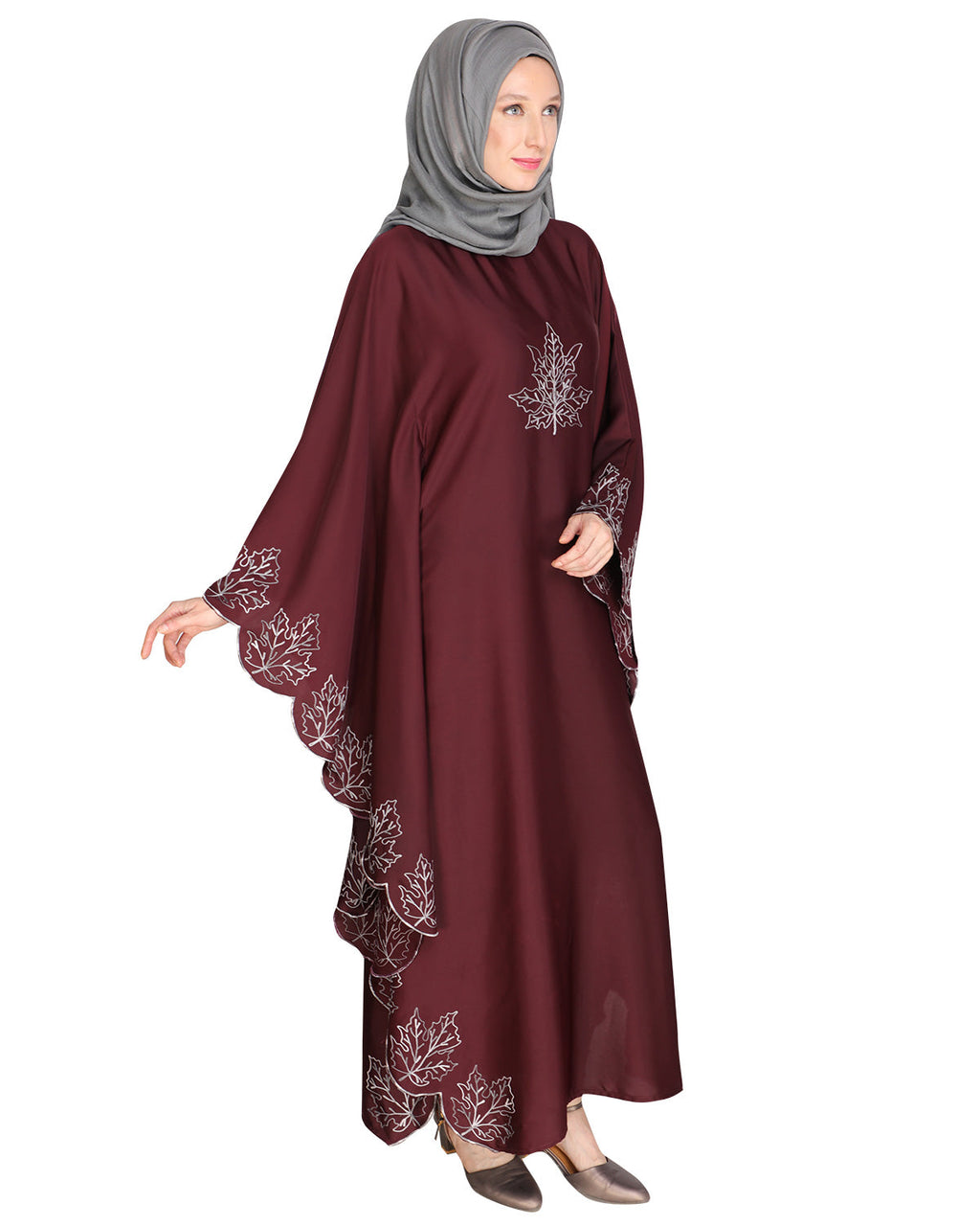 Spring Leaf Beige Kaftan Wine