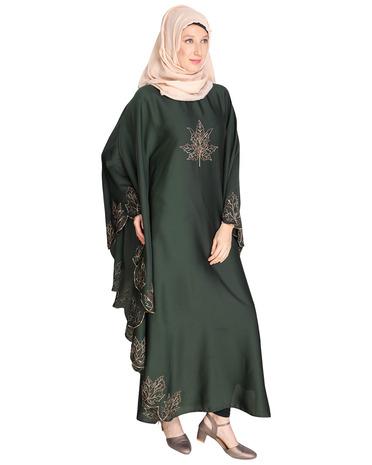 Spring Leaf Beige Kaftan Wine