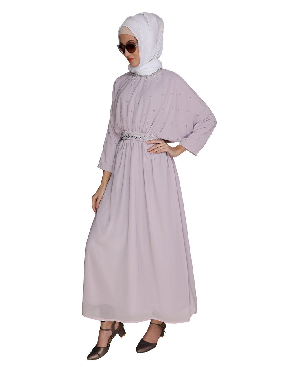 Intricate Handwork Light Green Kaftan Sea Green