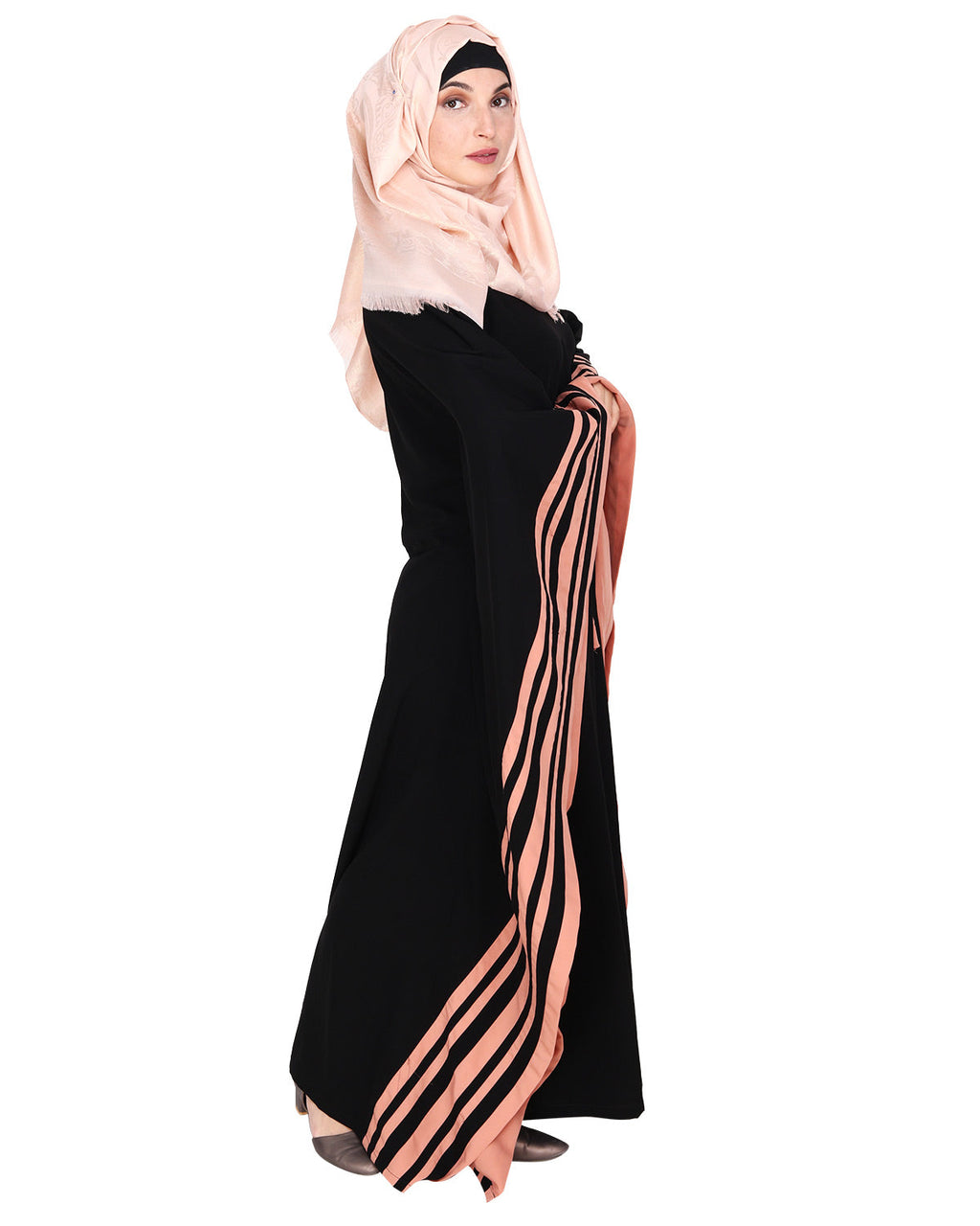 Kaftan with Striped Border