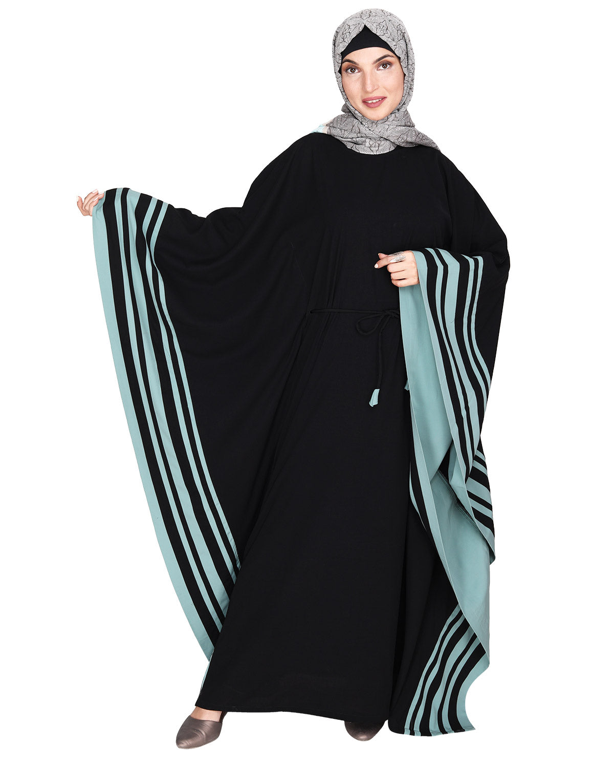 Kaftan with Striped Border