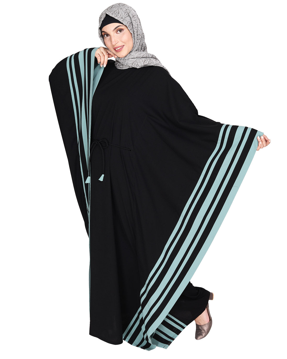Kaftan with Striped Border