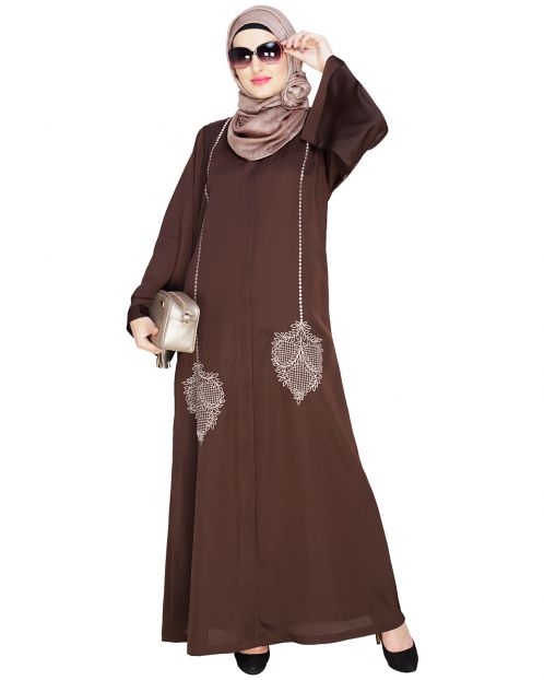 Wondrous Brown Dubai Style Abaya 