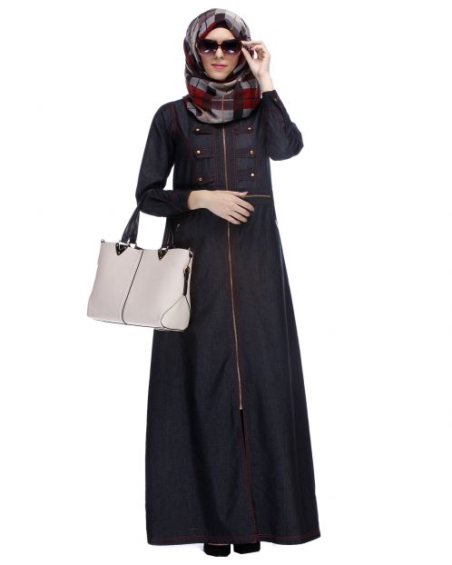 Black Denim Abaya