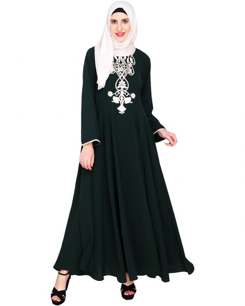 Green Flared Abaya