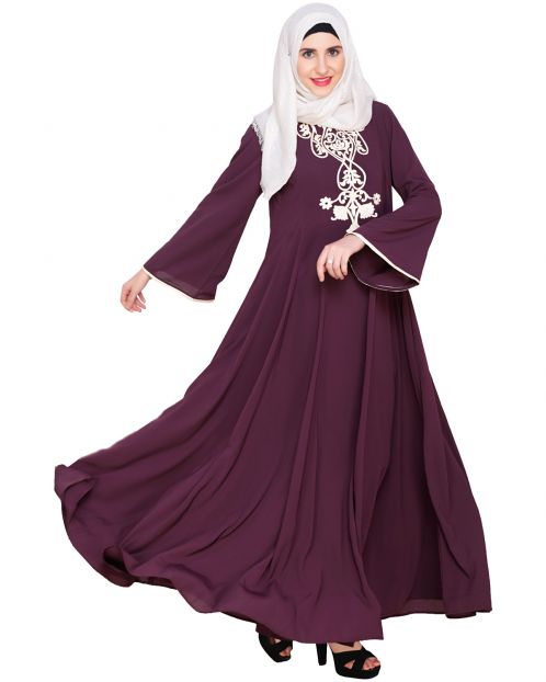 Purple Flared Abaya