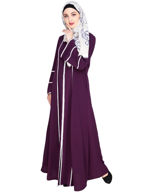 Snazzy Lace Purple Abaya