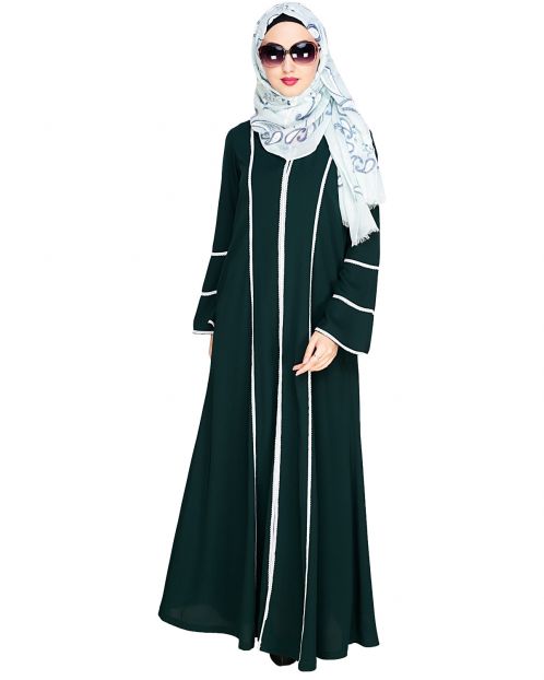 Snazzy Lace Green Abaya