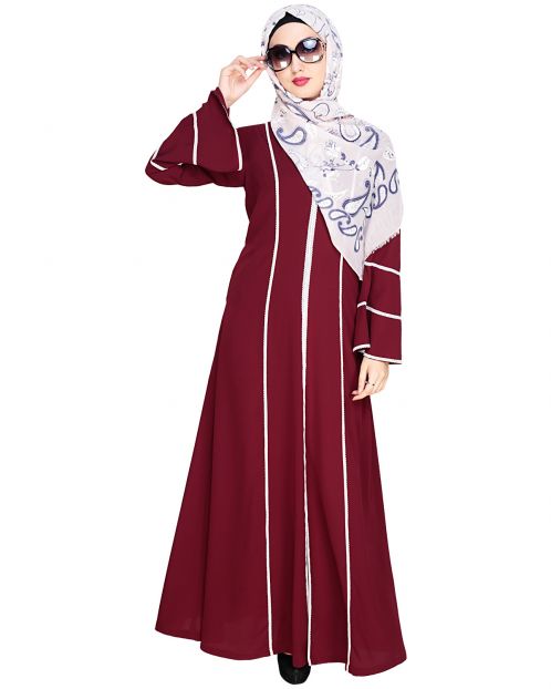 Snazzy Applique Lace Abaya