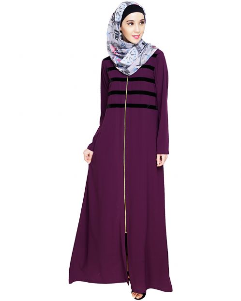 Enticing Stripes Purple Abaya