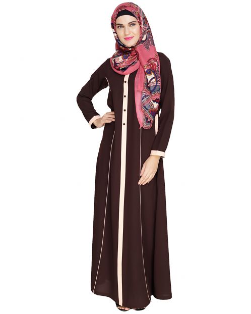 Brown Panelled Abaya