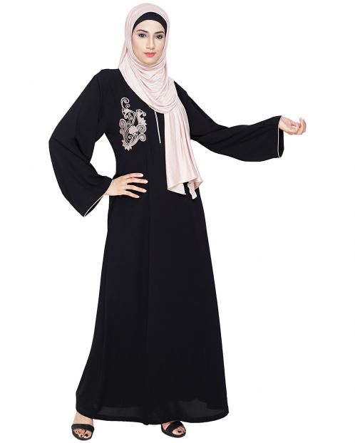 Resham Ornate Black Dubai Style Abaya