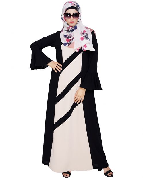 Flouncy Sleeve Black Dubai style Abaya