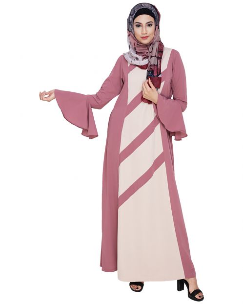 Flouncy Sleeve Onion Pink Dubai style Abaya