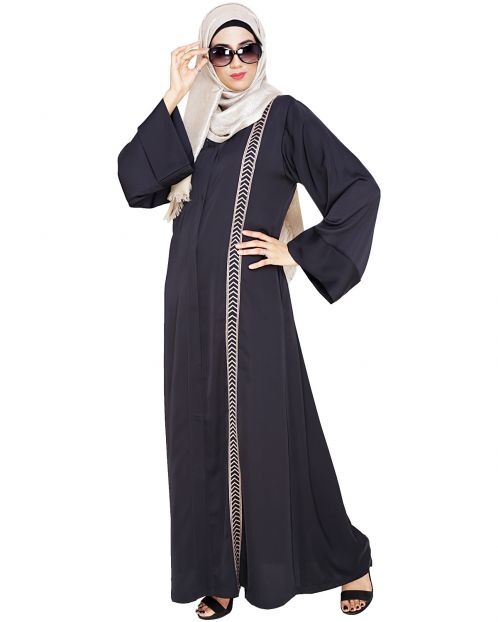 Lofty Dark Grey Dubai Style Abaya
