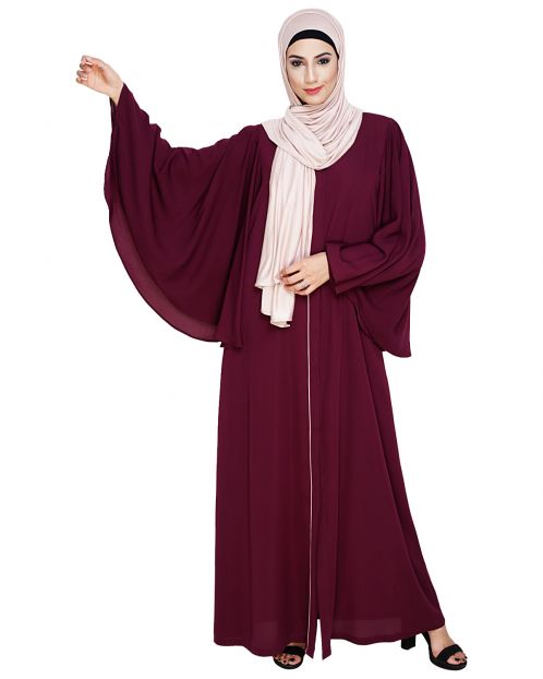 Angel Sleeves Purple Abaya