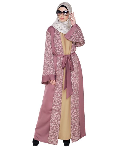 Luxury Onion Pink Dubai Style abaya