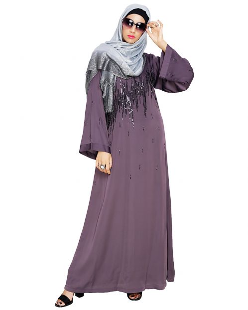 Stardust Purple Dubai Style Abaya