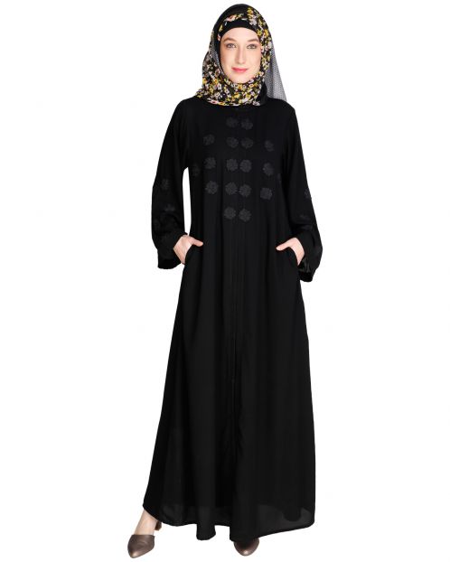 Flowless Black Abaya