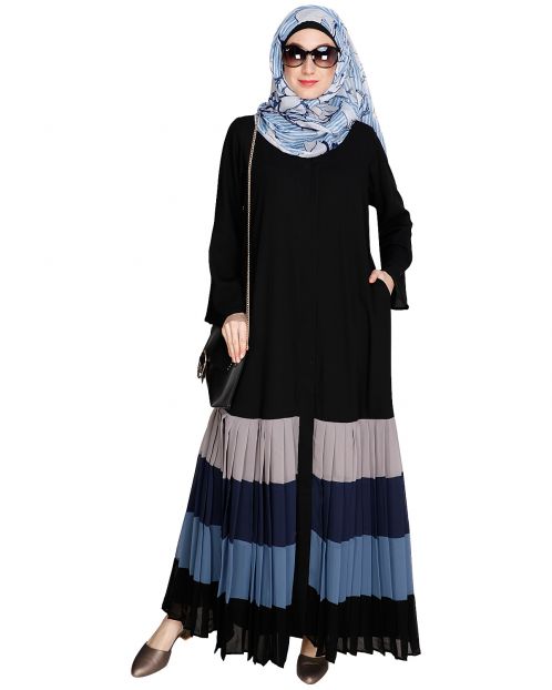 Pleated Multi Color Abaya