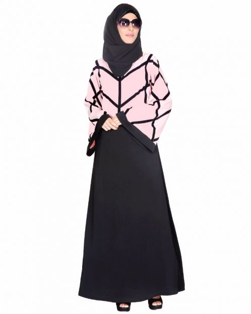 Pink And Black Abaya