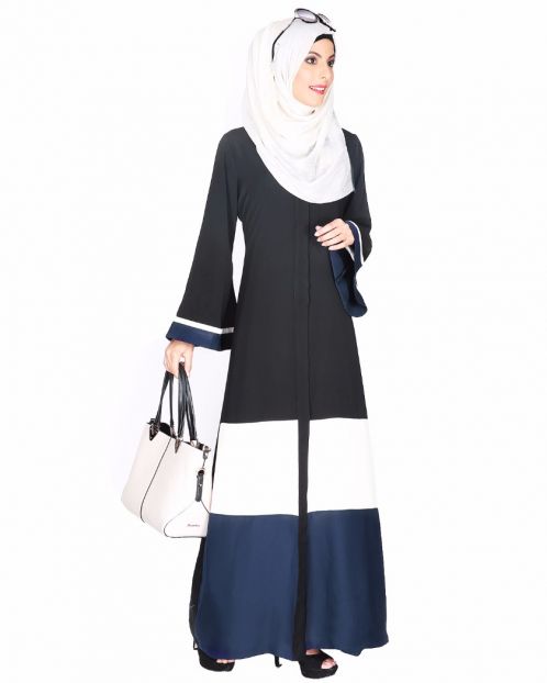 Black,White And Blue Abaya